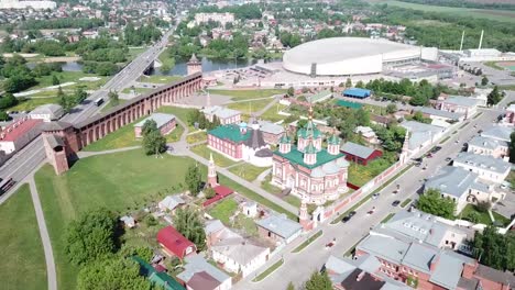 Malerische-Ansicht-von-drohne-von-Kolomna-Stadtbild