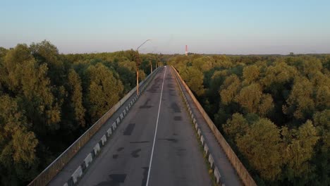 Aerial-shot-of-the-bridge,-flying-above-the-bridge-4к