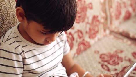 Portrait-of-an-Indian-child-at-home-during-coronavirus-lockdown