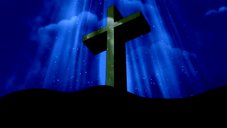 Worship-Cross-Rays-Blue-Loopable-Background