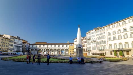 Blick-auf-öffentlichen-Platz-von-Santa-Maria-Novella-Timelapse-Hyperlapse---eines-der-wichtigeren-öffentlichen-Plätzen-in-Florenz