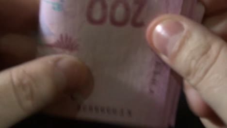 Bund-der-ukrainischen-Geld---200-Griwna-Rechnungen.-Geld-der-Ukraine---Griwna