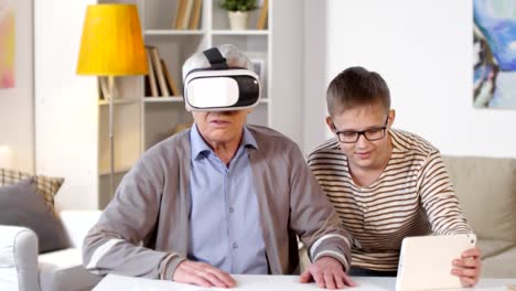 Boy-Showing-Virtual-Reality-to-His-Granddad