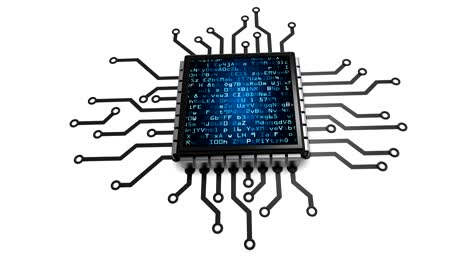 Electronic-microchip-with-digital-computer-code-isolated-on-the-white-background