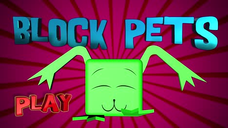 Classic-looking-children's-pets-game-intro-in-3D-block-shapes.-Play-screen-intro-that-loops