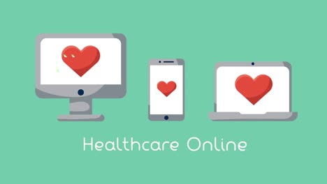 Satz-von-Geräten-Gesundheits-Online-Technologie