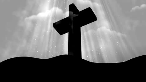 Worship-Cross-Rays-Grey-Loopable-Background