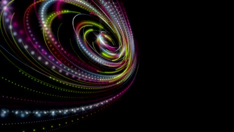 Futuristic-animation-with-particle-stripe-object-and-light-shimmer-in-slow-motion,-loop-HD