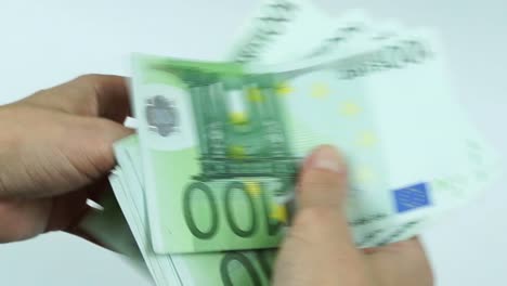 Woman-counts-euro-banknotes