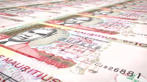 Banknotes-of-one-hundred-rupees-of-the-Mauritius-Islands,-cash-money,-loop