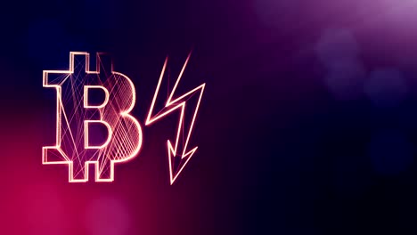 bitcoin-icon-and-lightning-bolts.-Financial-background-made-of-glow-particles-as-vitrtual-hologram.-Shiny-3D-seamless-animation-with-depth-of-field,-bokeh-and-copy-space.-Violet-color-v2