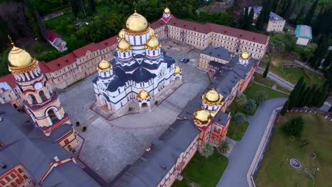 Aerial-view-of-the-Christian-sights-in-New-Athos.