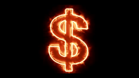 flame-Dollar-sign-appear-and-burn-loop-animation-background---new-quality-unique-financial-business-dynamic-motion-video-footage