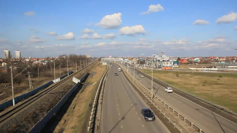 Autopista-de-Rostov-en-la-entrada-a-Krasnodar,-Rusia