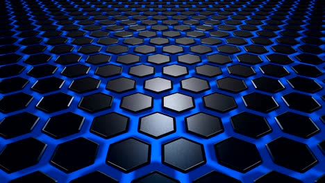 Hexagon-Textur-schwarz-mit-blauem-Hintergrund.-Uhd-4k-Hintergrund,-Kulisse-Textur