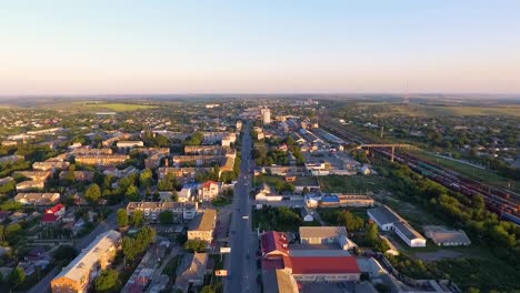 Aerial-footage-of-a-small-town