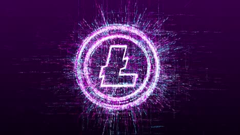 Digital-animation-of-the-Litecoin-cryptocurrency-sign-in-the-virtual-Internet-space-of-the-future.