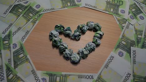 money-heart-symbol-table-background-nobody-hd-footage