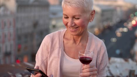 Blonde-Woman-Spending-Pleasant-Time-on-Roof