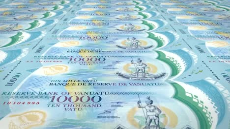 Banknoten-der-zehntausend-vanuatuische-Vatu-von-Vanuatu,-Bargeld,-Schleife