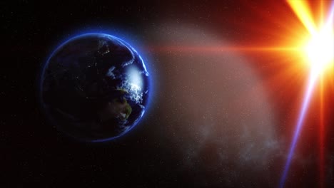 Orbiting-3d-Earth-animation-in-space-with-sun