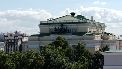 Top-of-Alexander-theatre-and-sky-in-the-summer---St.-Petersburg,-Russia