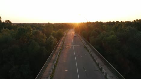 Aerial-shot-of-the-bridge,-flying-above-the-bridge-4к