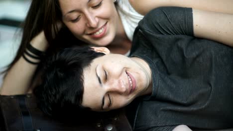 Close-up:-the-lesbians-lays-and-talk-in-park