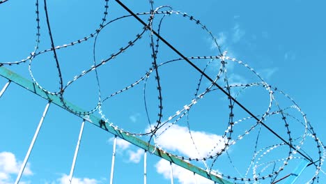 Barbed-wire-fence.-An-undesirable-visit.-Protection-from-attack-and-escape.-Closed-territory.-Warning-of-danger