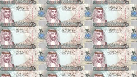 Billetes-de-veinte-dinares-bahreiníes-laminados-en-Bahrein,-cobrar-dinero