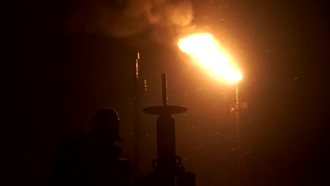 Oil,-gas-torch.-Preparation-and-production-of-petroleum-products.