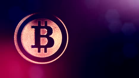 bitcoin-logo-inside-circles-like-coin.-Financial-background-made-of-glow-particles-as-vitrtual-hologram.-Shiny-3D-loop-animation-with-depth-of-field,-bokeh-and-copy-space.Violet-background-1