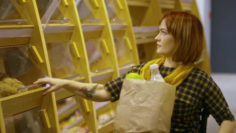 Paraplegic-Woman-Taking-Bread-in-Supermarket