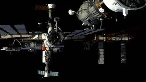 Spacecraft-Docking-To-International-Space-Station-With-Alpha-Matte.