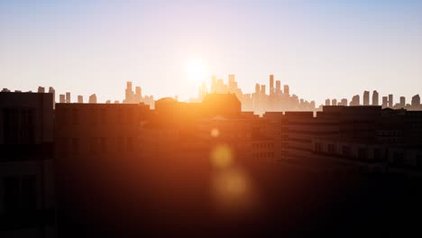 Amanecer-en-el-fondo-de-un-pequeño-pueblo