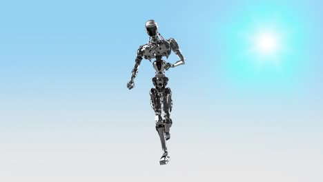 Funcionamiento-cyborg,-robot-de-ejecución-render-3D