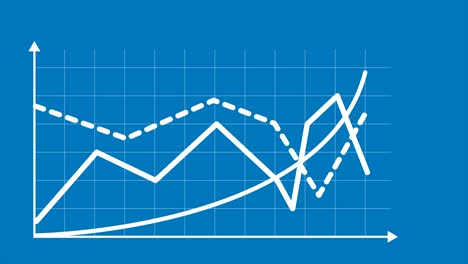 Line-graph-chart-with-arrows-axis-and-grid.-Grow-chart-business-concept.-Chart-animation-for-yours-presentation.