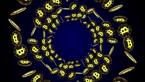 BITCOIN-Coins-Animation,-Background,-Rendering,-Loop