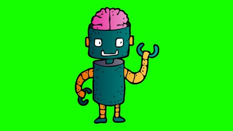 dibujado-a-mano-verde-animación-de-fondo-de-personaje-robot-explicado