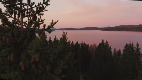 Aerial-view-of-Zuratcul-lake-in-early-morning