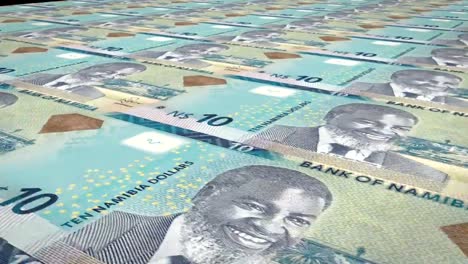 Banknotes-of-ten-namibian-dollar-of-Namibia,-cash-money,-loop