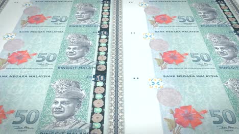 Banknotes-of-fifty-malaysian-ringgit-of-Malaysia,-cash-money,-loop