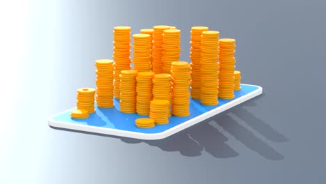 Animación-de-dinero-Bitcoin---animación-3D