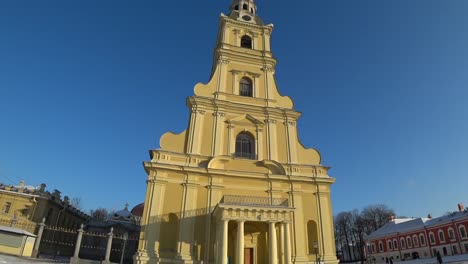 Peter-and-Paul-fortress-timelapse-hyperlapse.-Saint-Petersburg,-Russia.-Timelapse-in-motion.