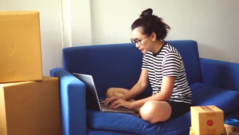 Women-working-at-home-by-laptop-for-small-business-at-home