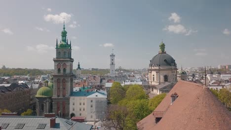 Lvov,-Ukraine.-Aerial-City-Lviv,-Ukraine.-Panorama-of-the-old-town.-Dominican