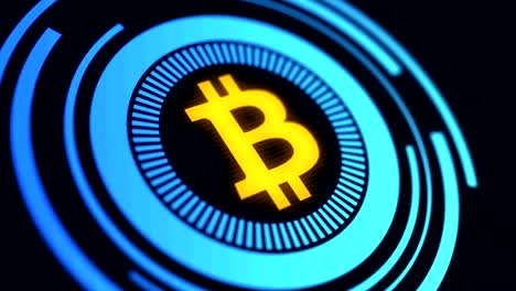 Bitcoin-Symbol-und-rotierende-Kreise