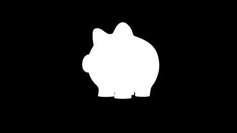 Piggy-bank-destroyed-by-a-hammer,-3D-animation-with-alpha-mask