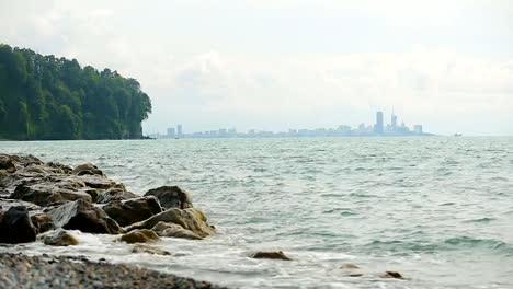 Schwarzes-Meer-Küste,-Panoramablick,-Batumi-touristische-Sehenswürdigkeiten,-Sommerurlaub