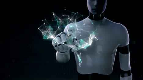 Robot-cyborg-touching-Brain-connect-digital-lines,-4K-size-movie.grow-artificial-intelligence.-2.